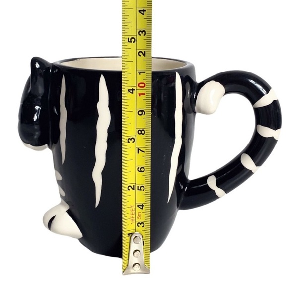 BURTON & BURTON Black & White "Chester The Cat" Hand-Painted, Raised Ceramic Mug - Picture 10 of 10